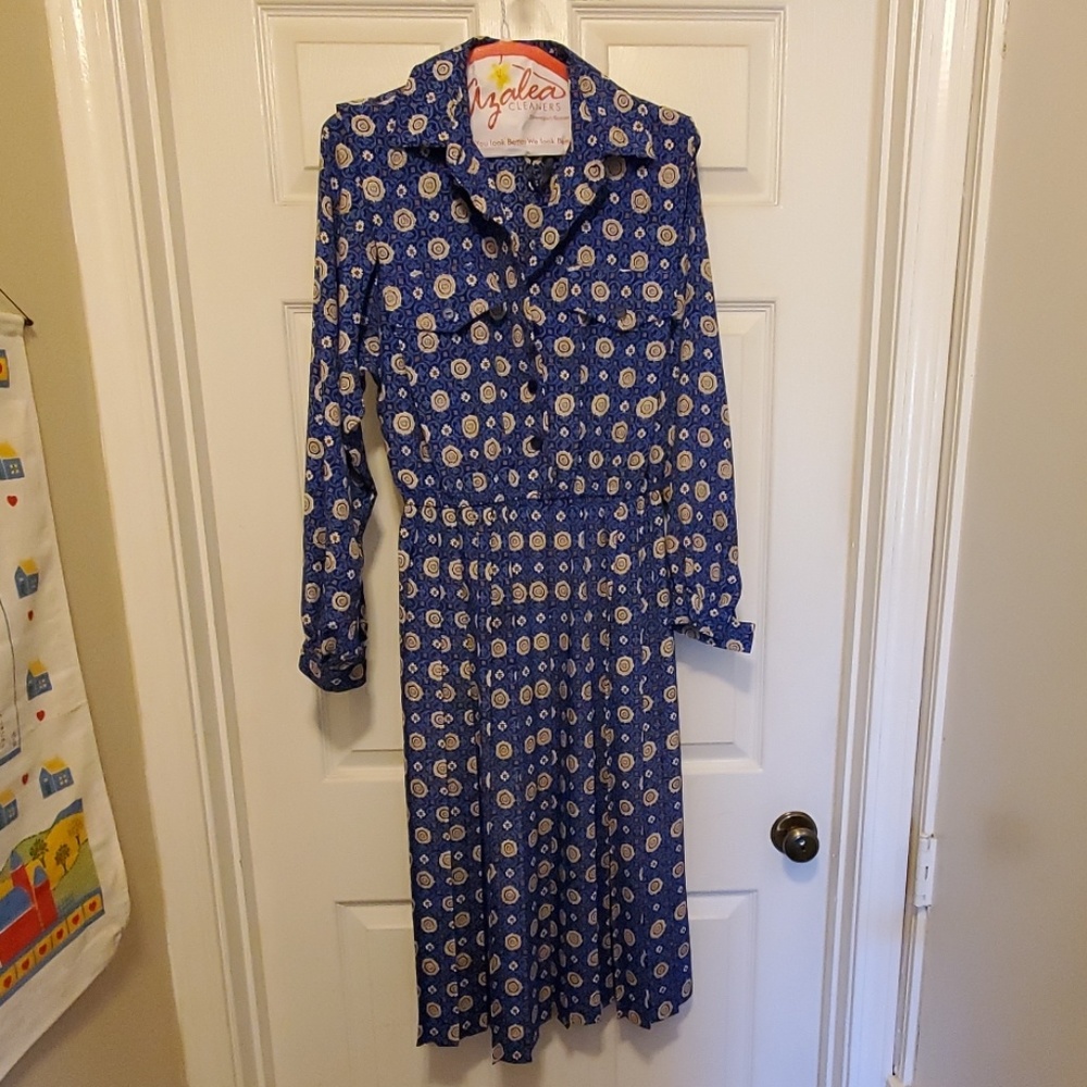 Vintage blue and beige dress